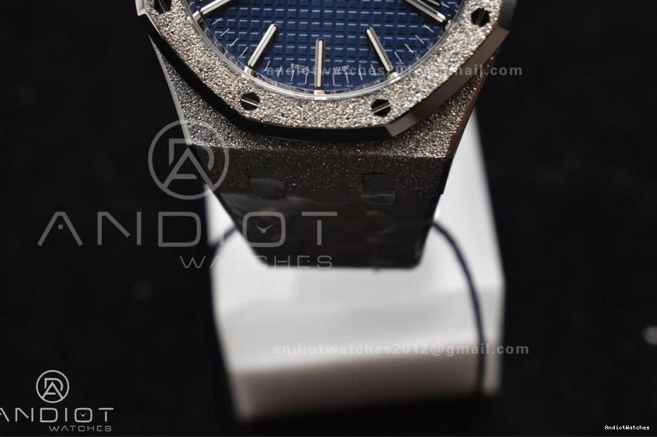 SS ZF 1:1 A Best 1095 Edition Case Textured Oak SS on Royal Frosted Versatile Blue 41mm Bracelet 15400 Dial 0412